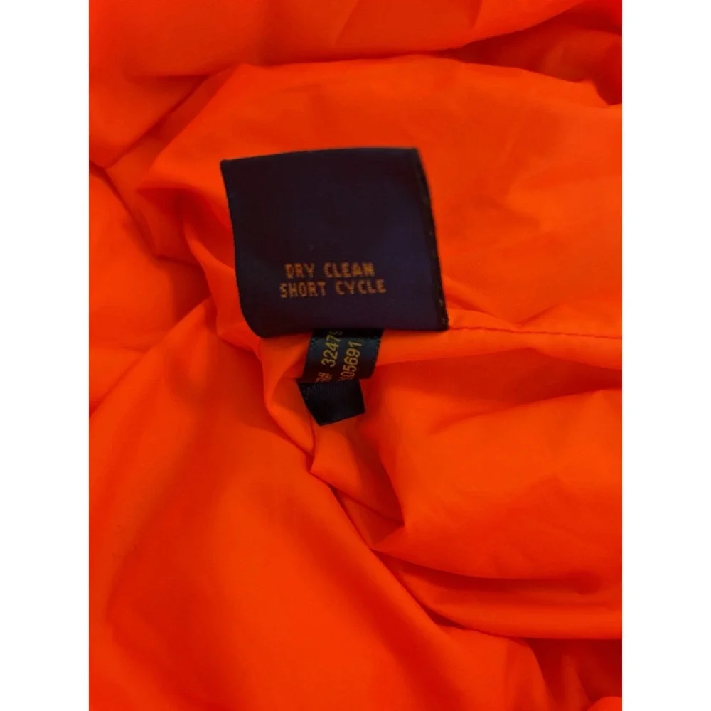 Polo Ralph Lauren Mens Performance Down Puffer Jacket Neon Orange Size Medium
